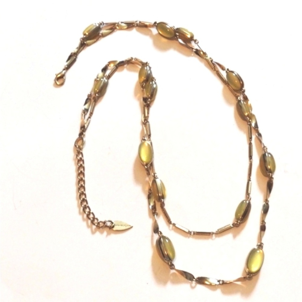 πΈ3/$25 Coldwater Creek Double Strand Layered Citrine Cabochon Gold Necklace - Picture 11 of 13